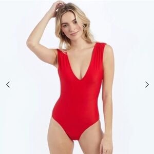 Summersalt The Ruched Backflip Red One Piece Bathing Suit